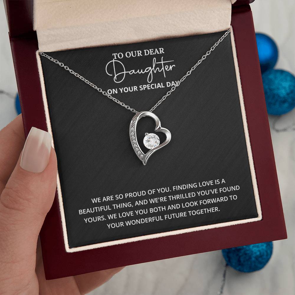 To Our Dear Daughter Daughter Engagement Necklace Engagement Gift For Daughter Sentimental Gift For Daughter’s Engagement Jewelry Gift For Daughter’s Engagement Daughter’s Special Day Necklace Meaningful Gift For Daughter’s Engagement