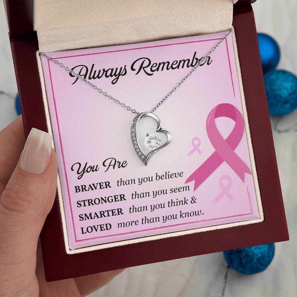 Breast Cancer Support Necklace with Card Gift Box