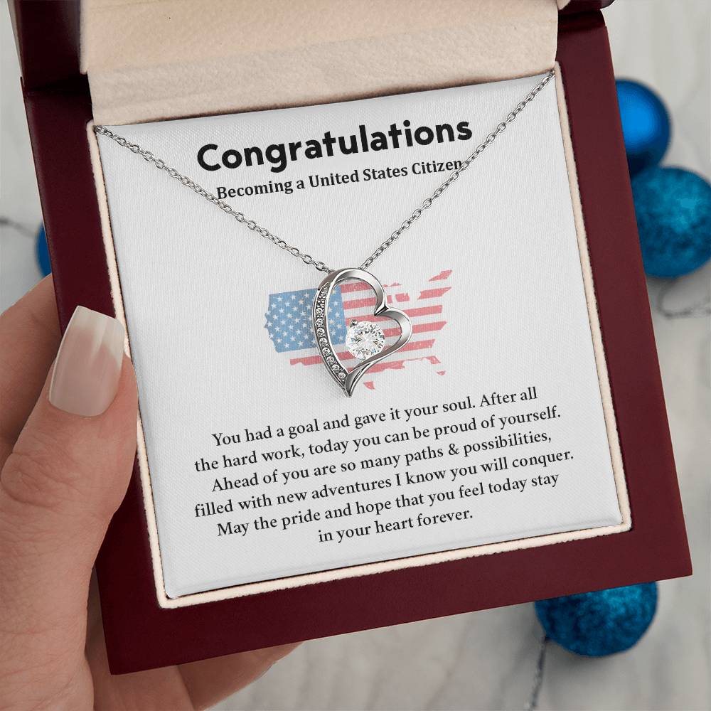 Congratulations Necklace For New U.s. Citizen  Necklace For New U.s. Citizen Gift For U.s. Citizenship Ceremony Necklace For Achieving U.s. Citizenship Jewelry For New U.s. Citizen Gift For U.s. Citizenship Achievement Necklace For U.S Citizenship Journey