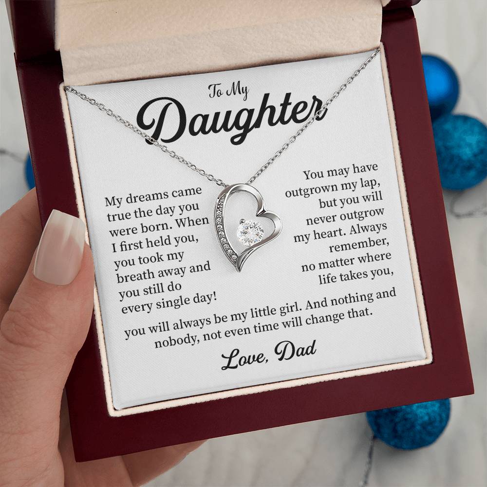 To My Daughter Necklace from Dad – Forever in My Heart Gift