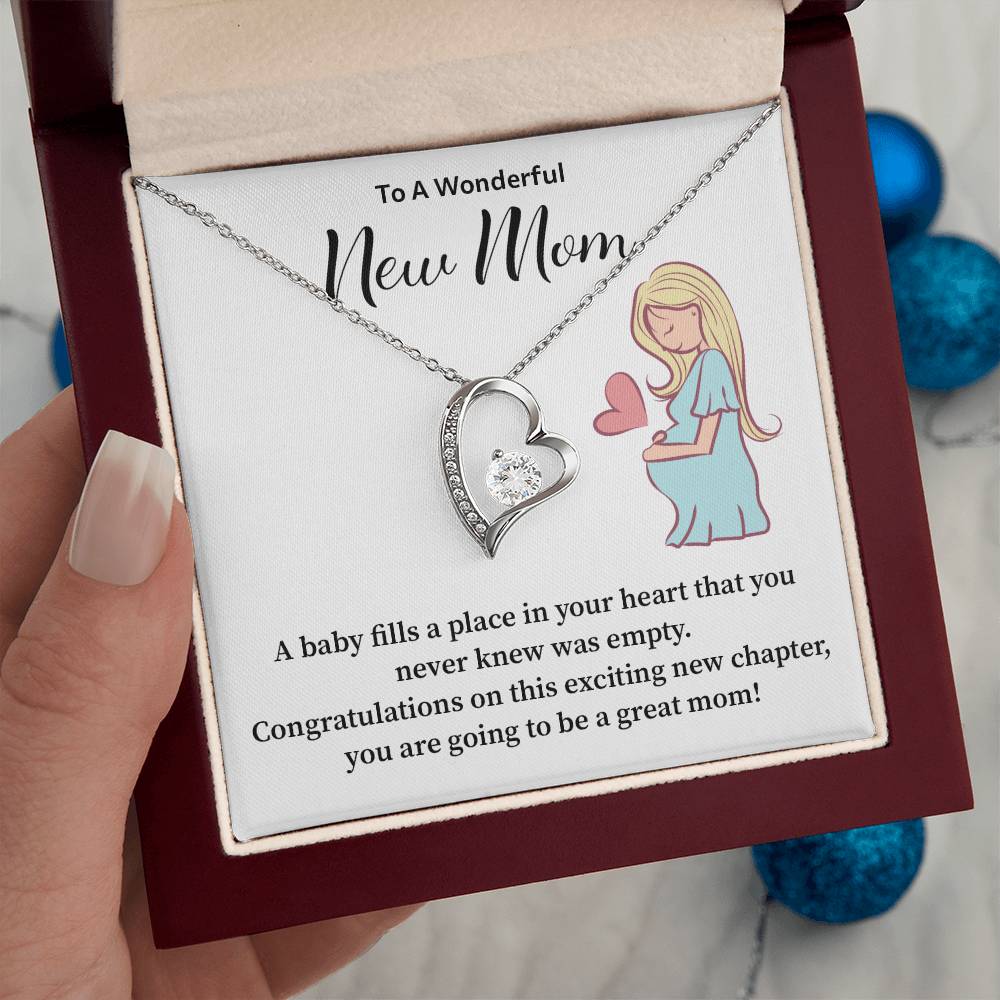 New Mom Necklace Gift – Congratulations Message Card