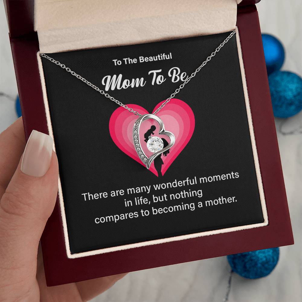 To The Beautiful Mom-to-be, Heartfelt Necklace For Her Elegant Jewelry For A Mom-to-be Thoughtful Necklace For Love And Support Sweet Pendant For A New Mom Elegant Pendant For A Mom’s Heart Thank You Gift For Motherhood Loving Message Necklace For Hope