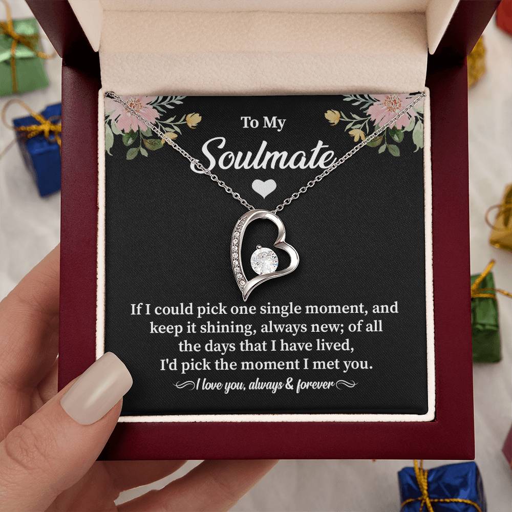Soulmate Heart Necklace with Message Card & Gift Box
