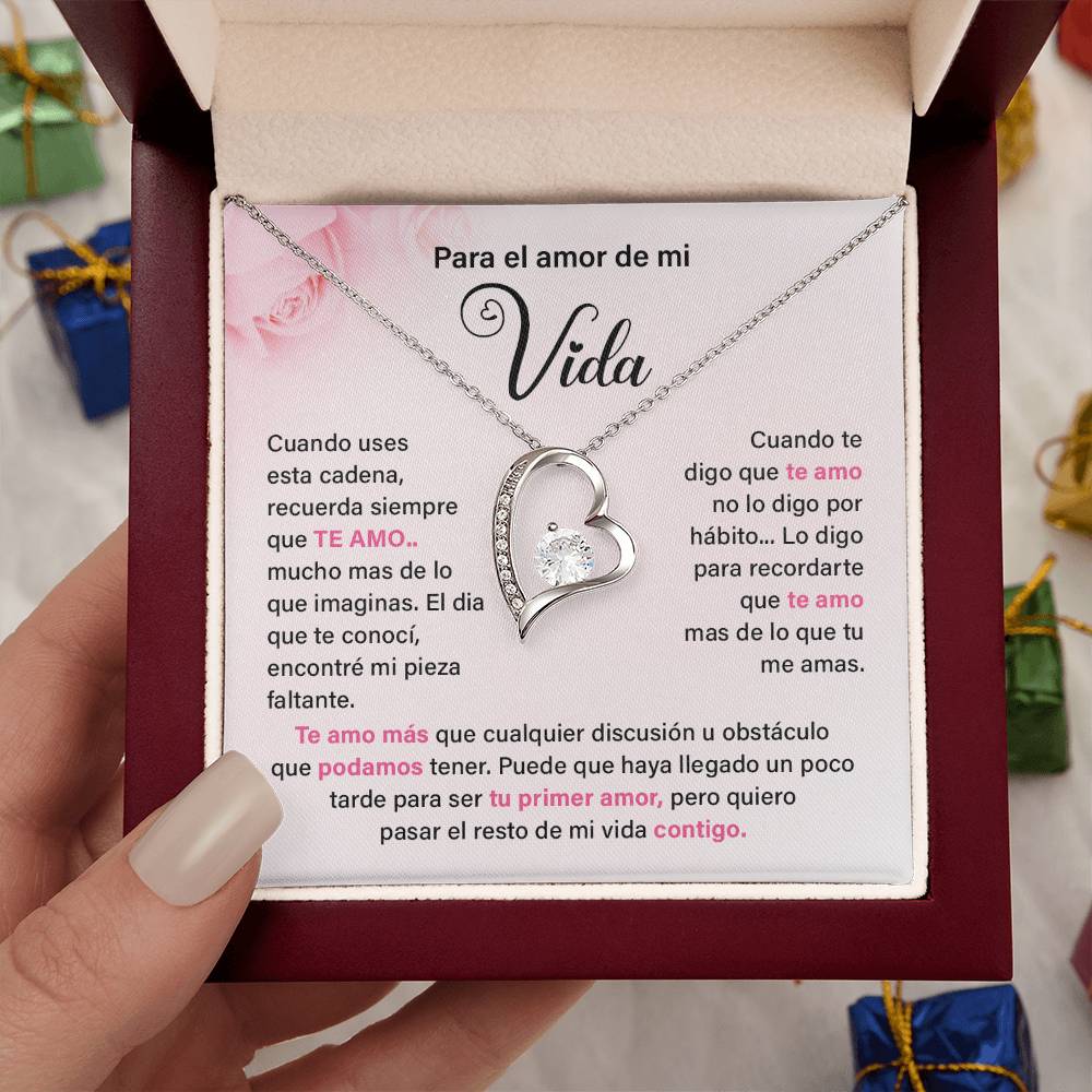 Collar Para El Amor de Mi Vida - Regalo Romántico con Mensaje Te Amo