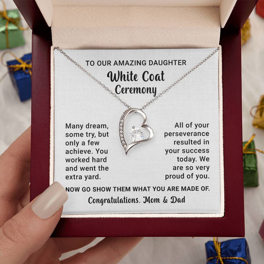 White Coat Ceremony Necklace Gift for Daughter From Parents