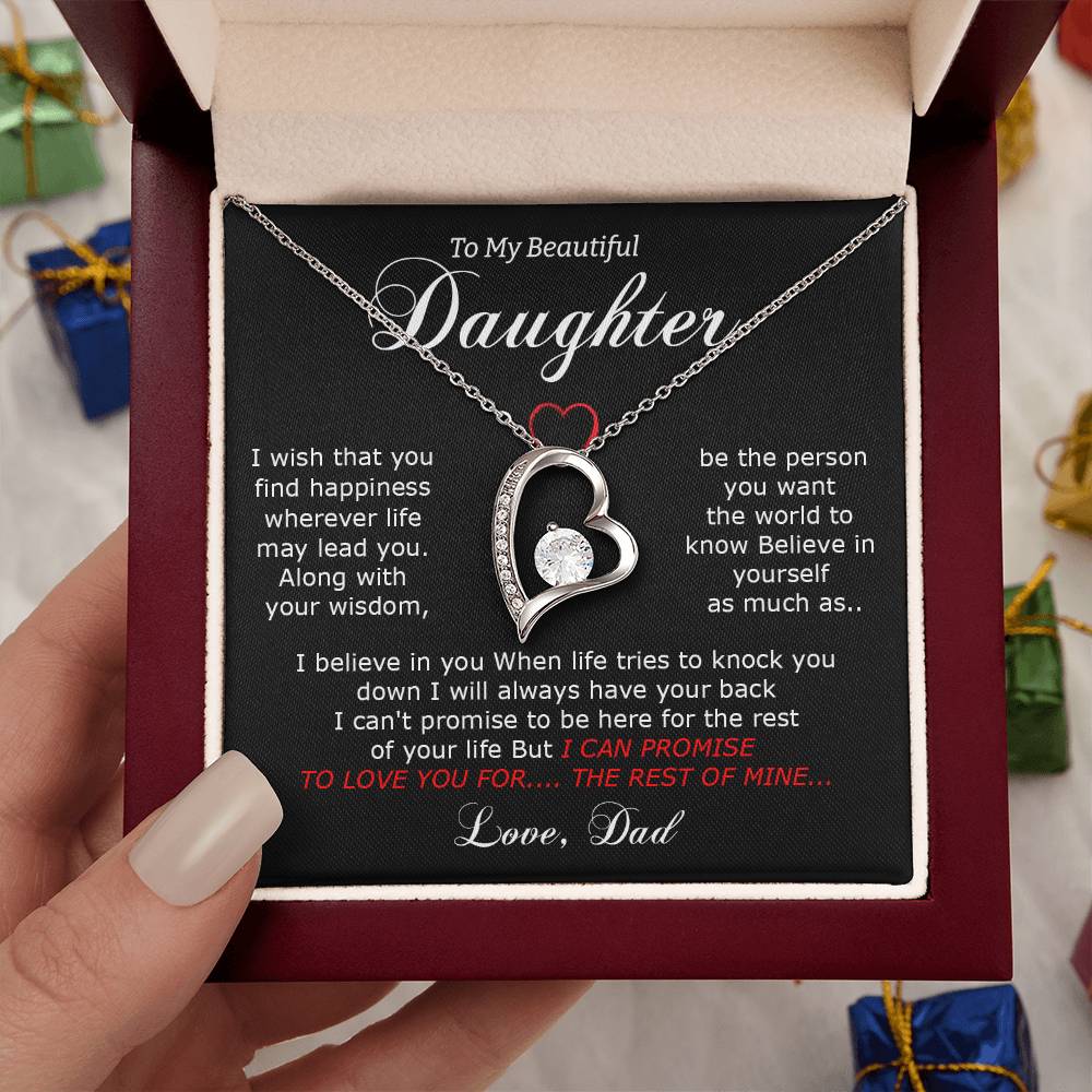 To My Daughter Necklace from Dad – Rest of Mine Love Message Card