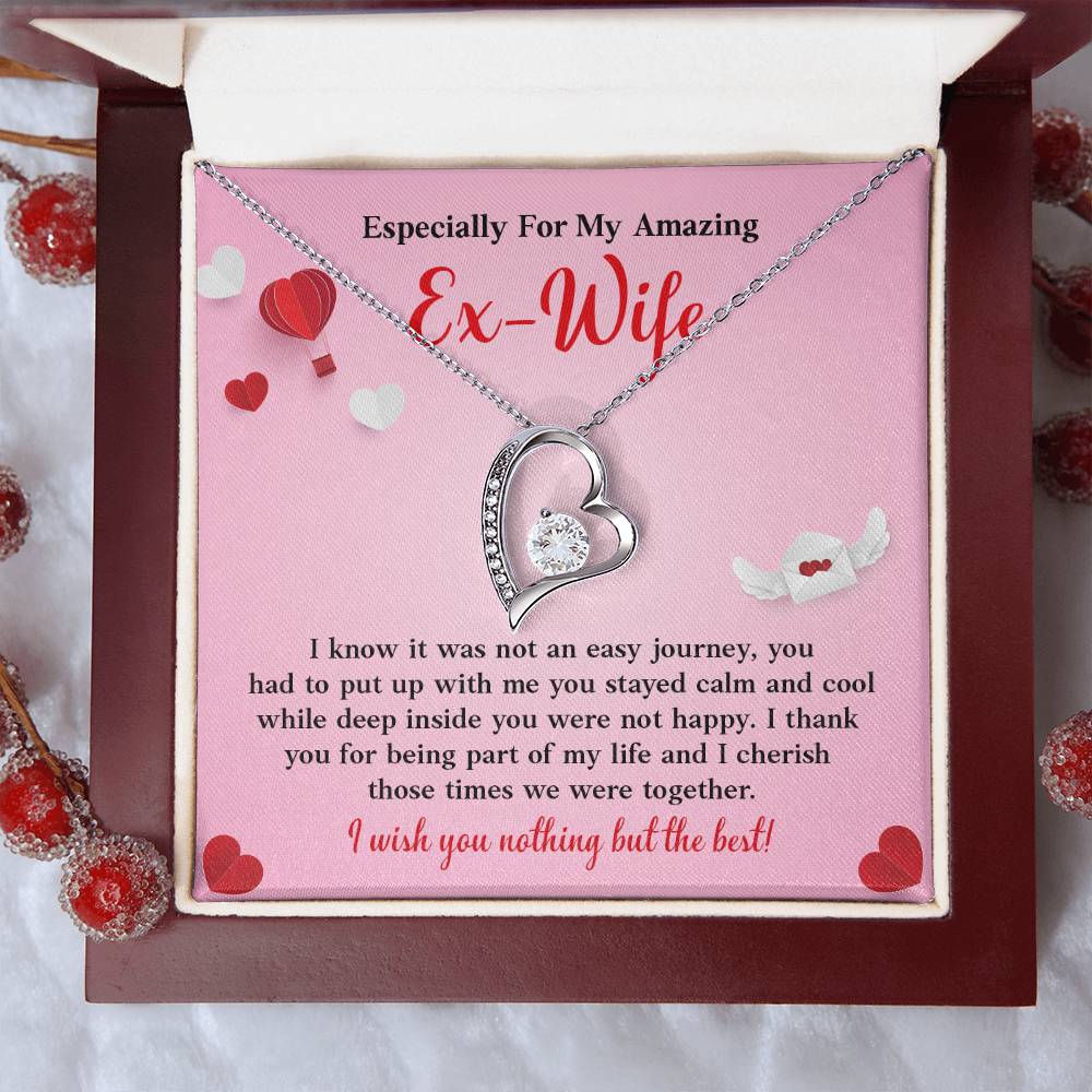 Especially For My Amazing Ex-wife, Necklace Gift Sentimental Ex-wife Jewelry Thank You Necklace Gift Necklace With Emotional Message Meaningful Jewelry For Ex-wife Memories Together Necklace