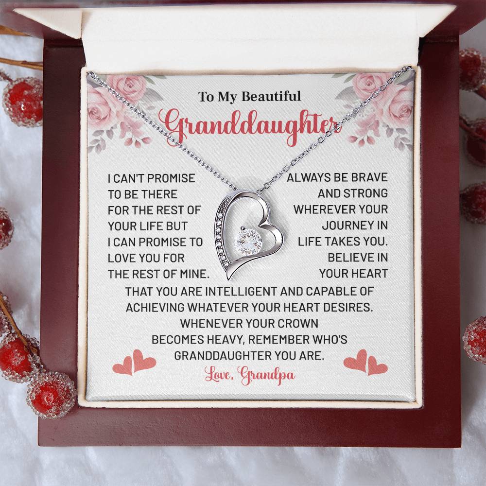 Granddaughter Necklace from Grandpa – Gift Box Message