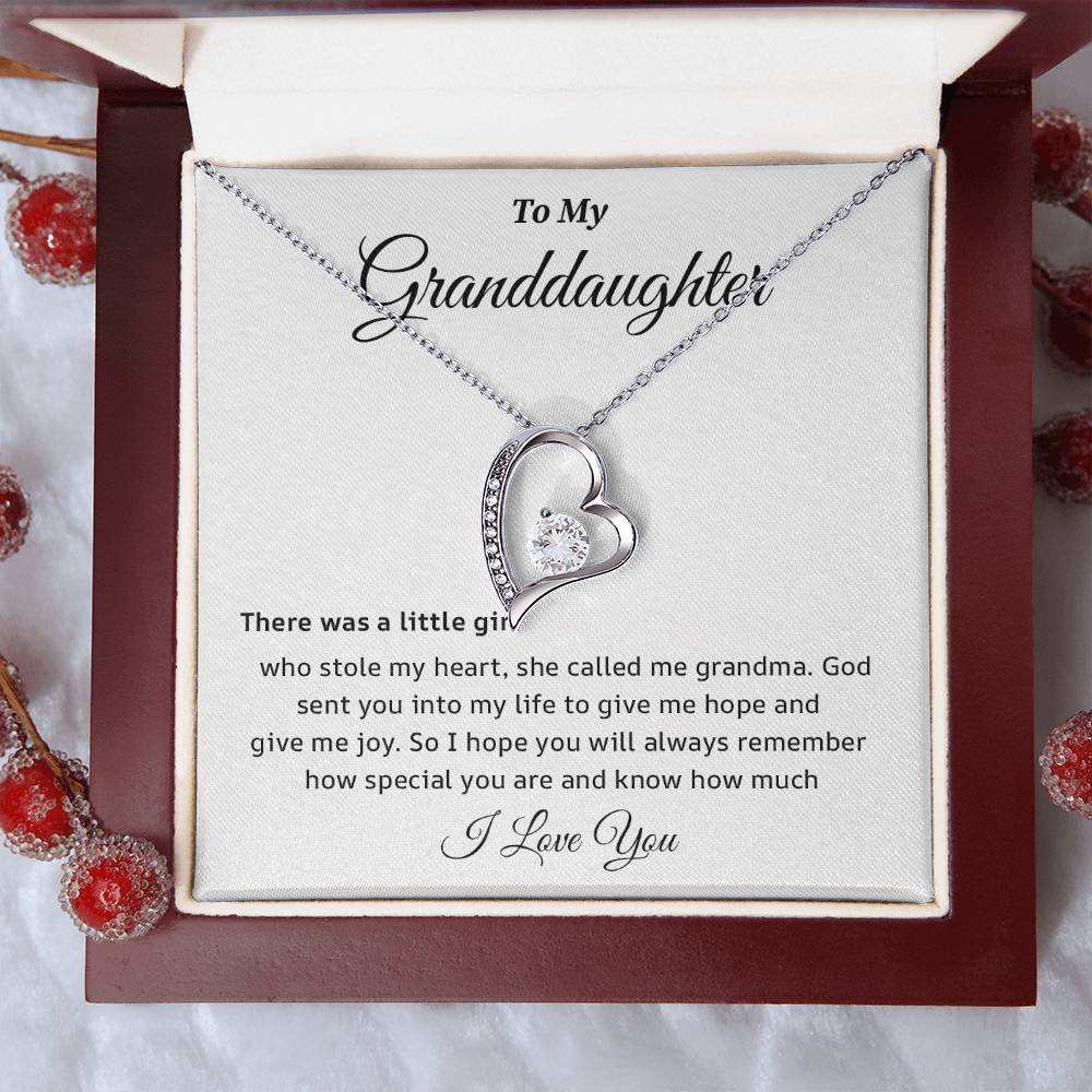 Granddaughter Necklace Gift from Grandma – Message Card Box