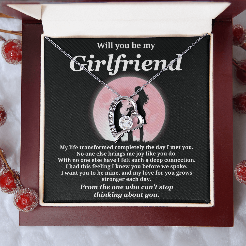Will You Be My Girlfriend Necklace with Love Card