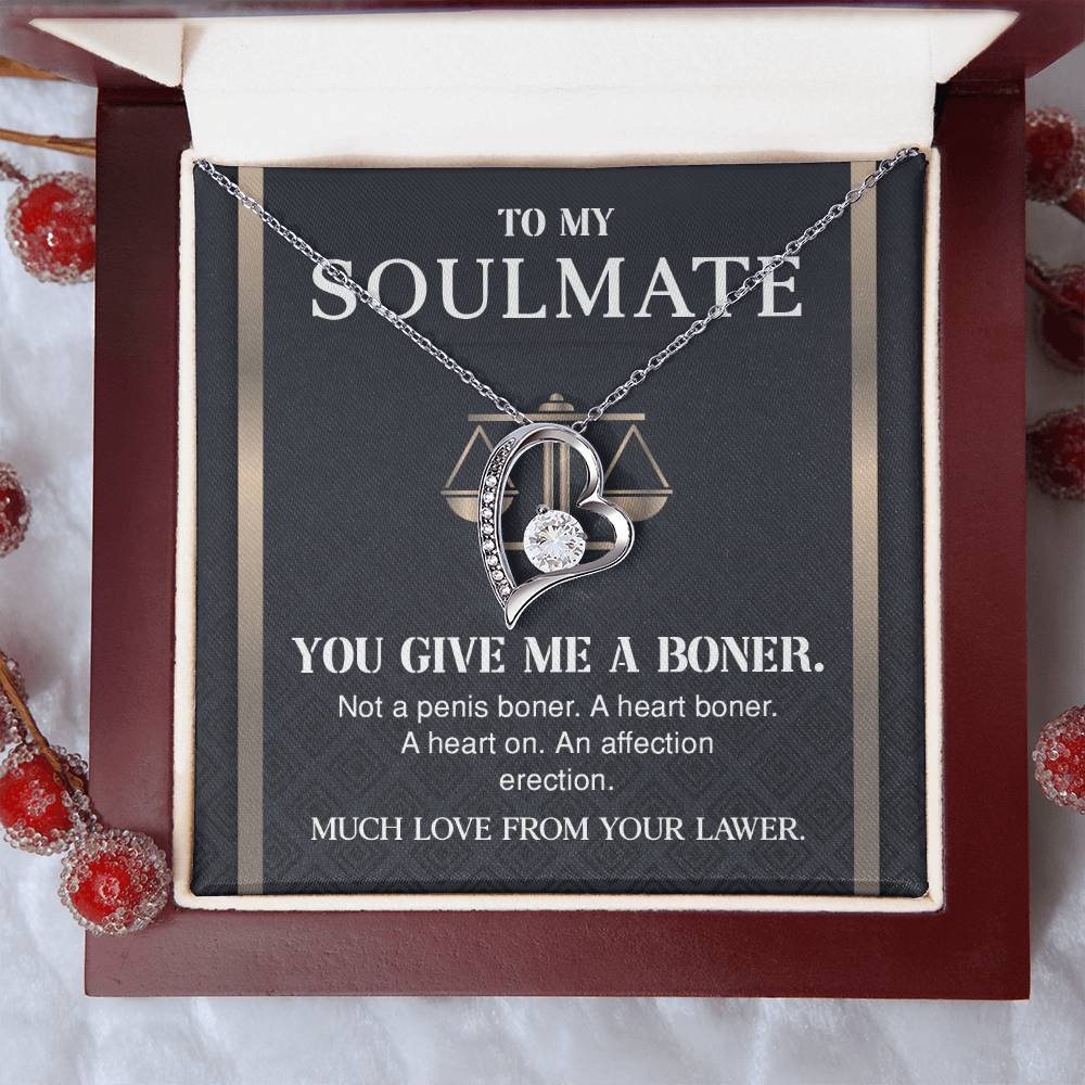 Lawyer to Soulmate Necklace with Funny Message Card