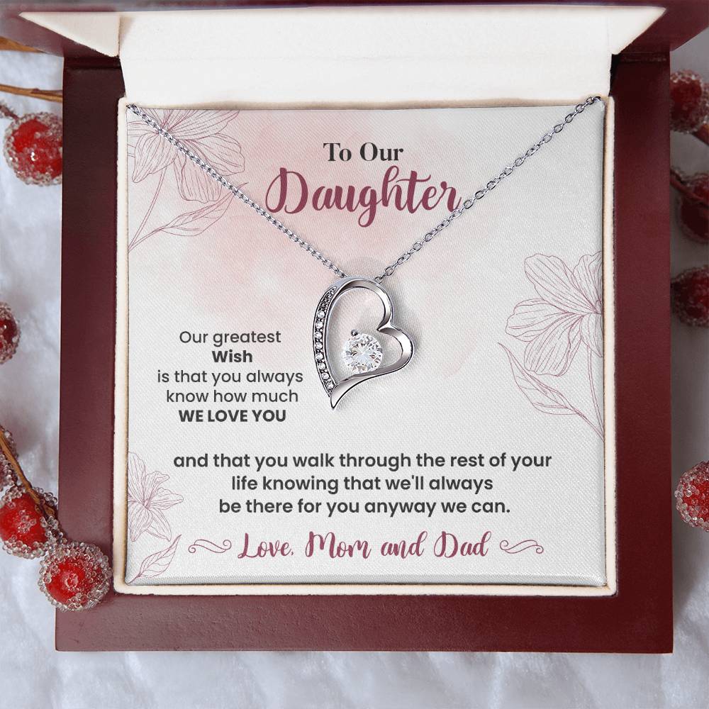 To Our Daughter Heartfelt Jewelry Gift Gift From Your Mom And Dad Caring Gift For Daughter Supportive Daughter Necklace Family Love Jewelry Gift Daughter's Journey Jewelry Best Wishes Jewelry Daughter's Strength Necklace Emotional Support Gift Warm Wishes