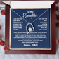 To My Daughter Necklace from Dad Pendant with Emotional Message Card Birthday, Christmas Gift