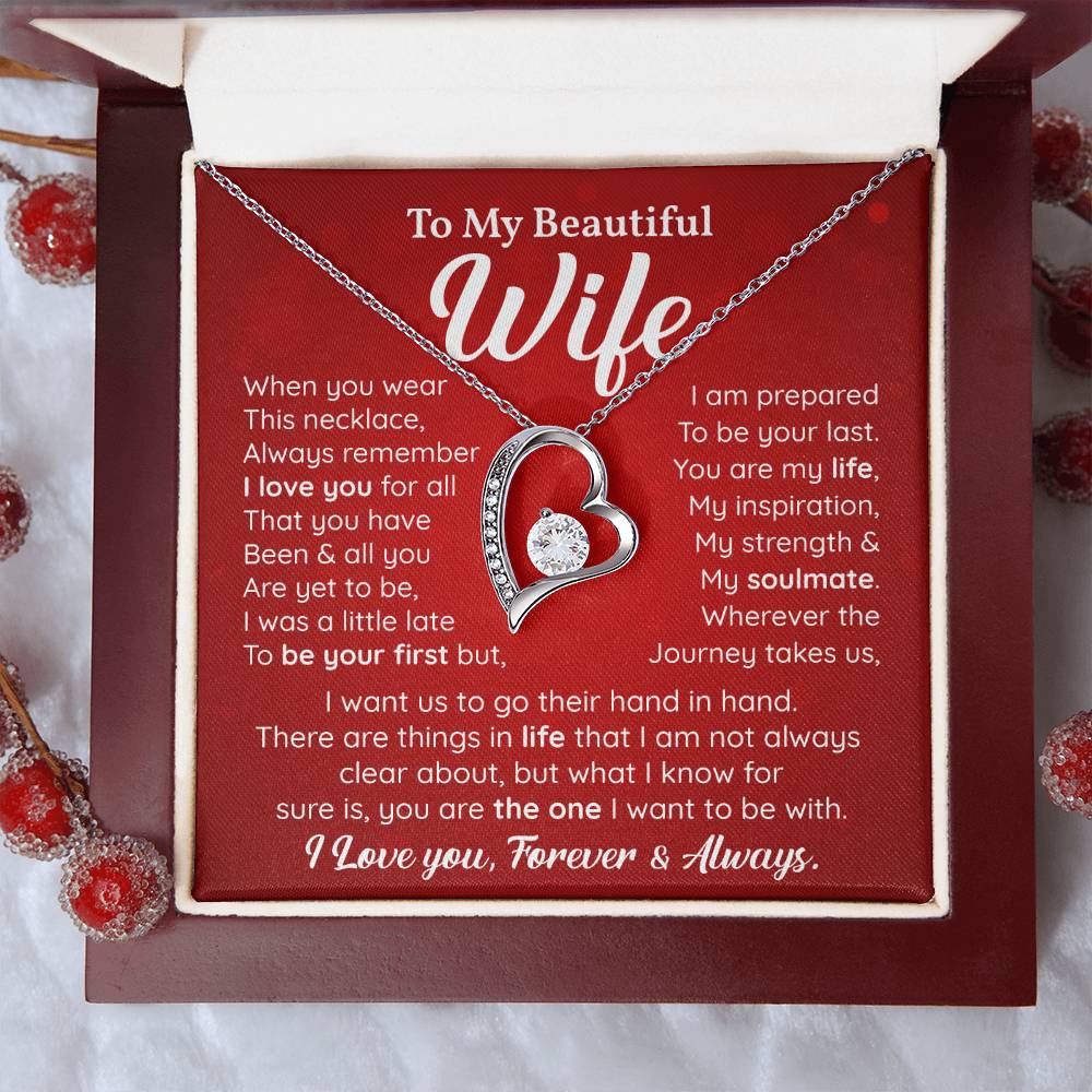 Romantic Necklace Gift for Wife from Husband with Message Card