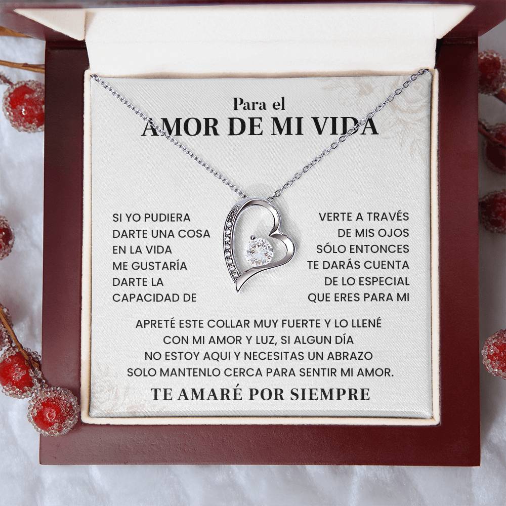 Collar Para El Amor De Mi Vida Mensaje De Amor Eterno Abrazo Cercano Con Amor Collar Con Dedicatoria De Amor Regalo Especial Para Mi Pareja Joyería De Amor Y Luz Para Ella Detalle De Amor Y Luz Eterna Regalo De Amor Verdadero Collar Con Frase Para