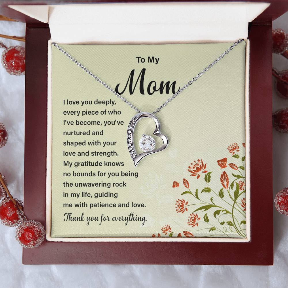 Daughter to Mom Heart Necklace Gift with Message Card