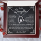 Daughter Heart Necklace Gift from Dad Message Card