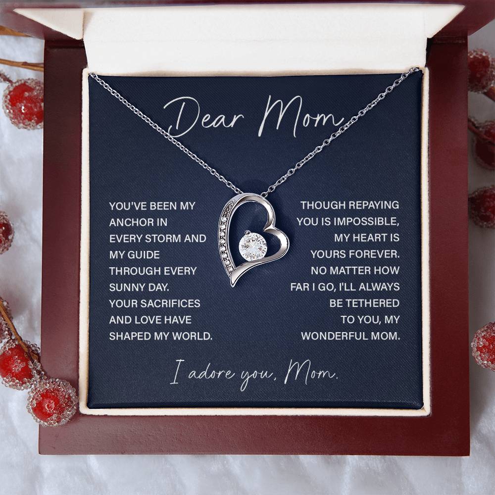 Dear Mom Mom Anchor Necklace Mother’s Love Gift Wedding Necklace Birthday Gift Necklace Guide Necklace Appreciation Pendant Anniversary Mom Gift Christmas Pendant Mom-child Bond Necklace Grandma Love Gift Valentine Necklace Gift