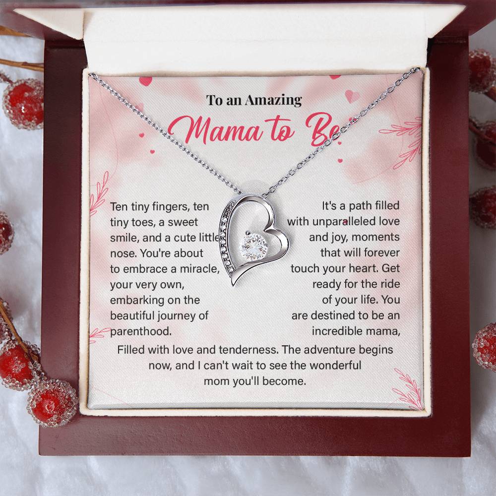 Mama to Be Necklace Gift for New Mom with Heart Pendant