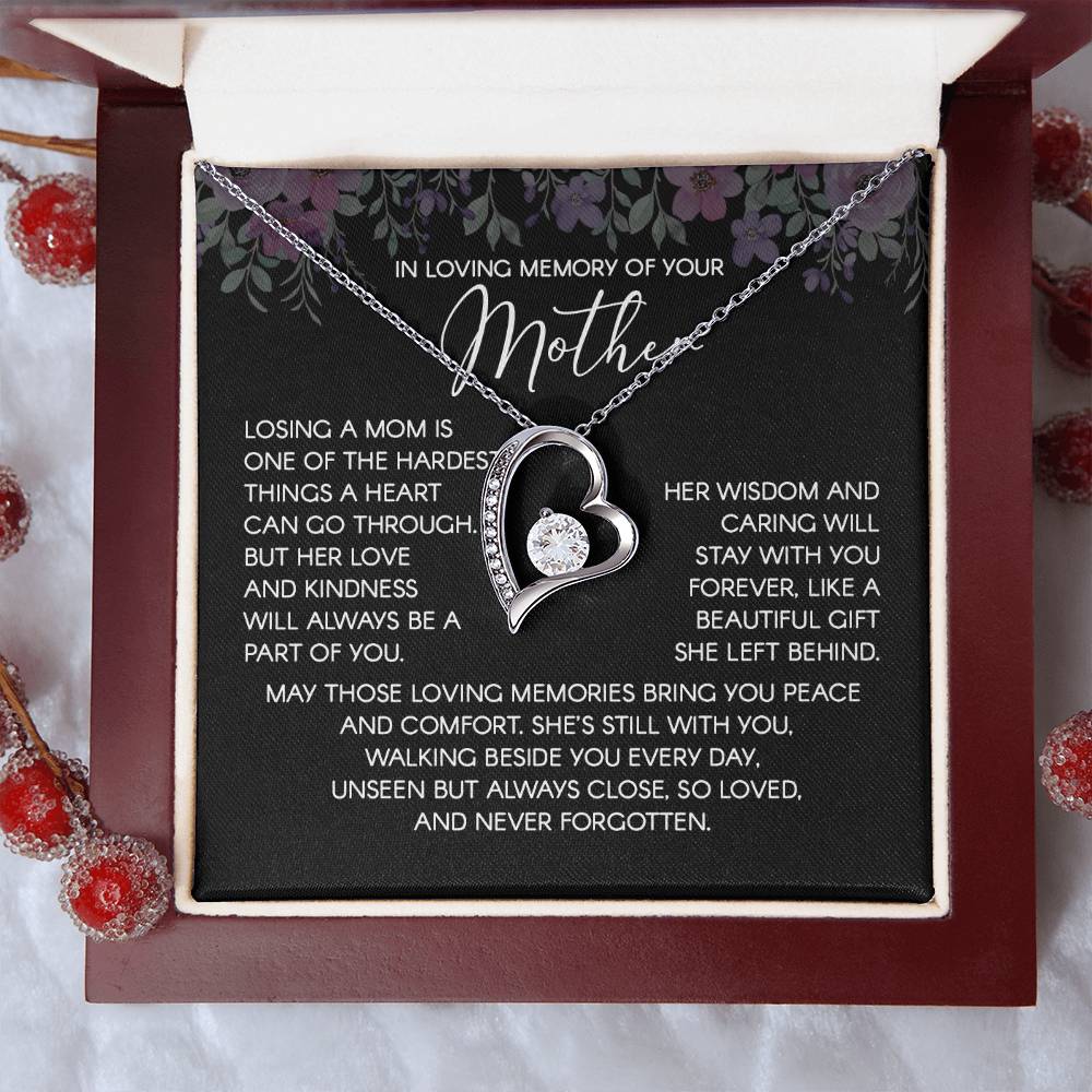 In Loving Memory Necklace For Mother – Heartfelt Memorial Jewelry Gift, Her Love Lives On Forever, Sentimental Keepsake For Comfort, Peace, And Unforgettable Memories