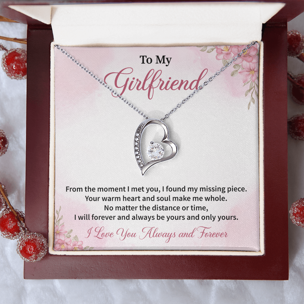 To My Girlfriend Forever Love Necklace Romantic Gift with Jewelry for Anniversary