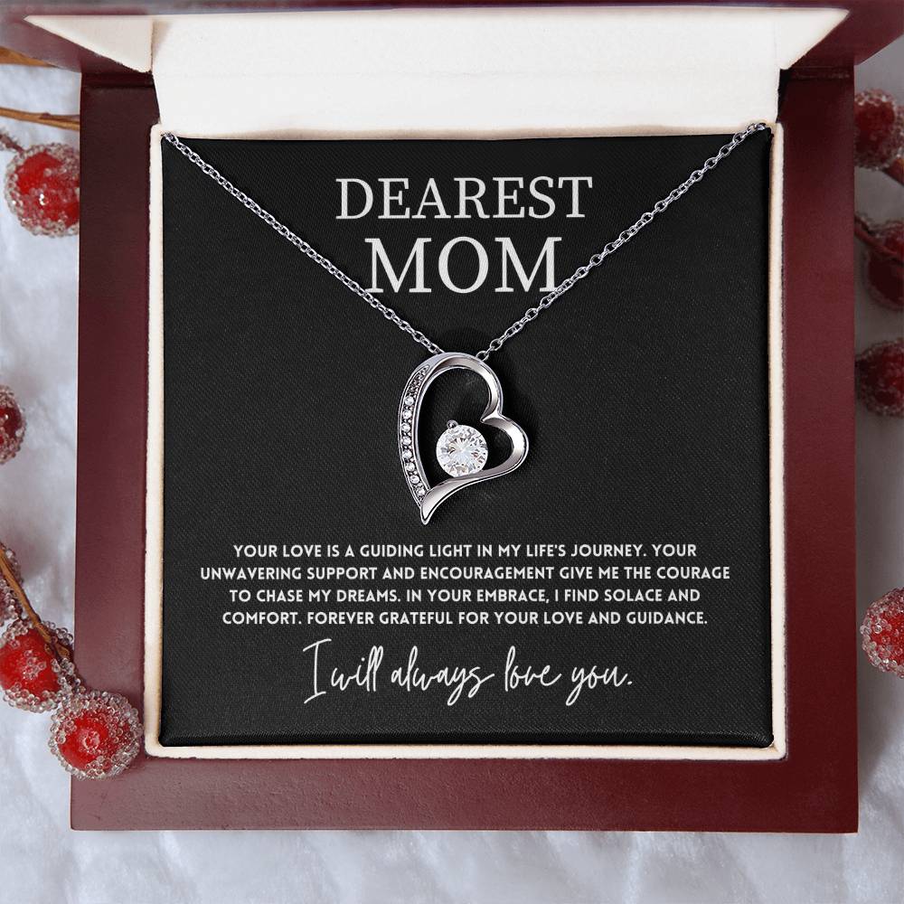 Dearest Mom, Best Necklace Gift From Son Necklace With Heartfelt Message Thoughtful Necklace Gift Best Mother’s Day Necklace Gift Jewelry Gift Love And Support Necklace Gift Inspirational Jewelry Gift Heart Pendant Necklace