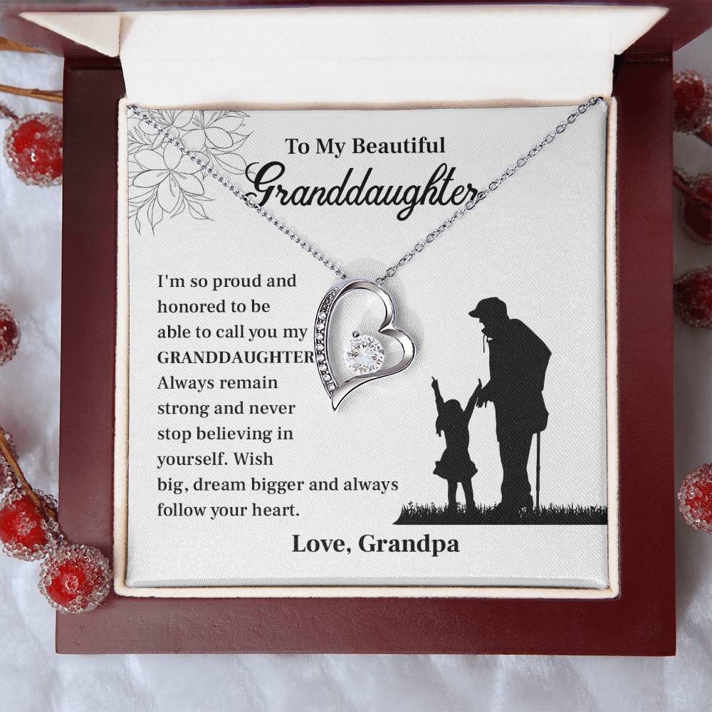 Granddaughter Jewelry from Grandpa with Inspirational Note