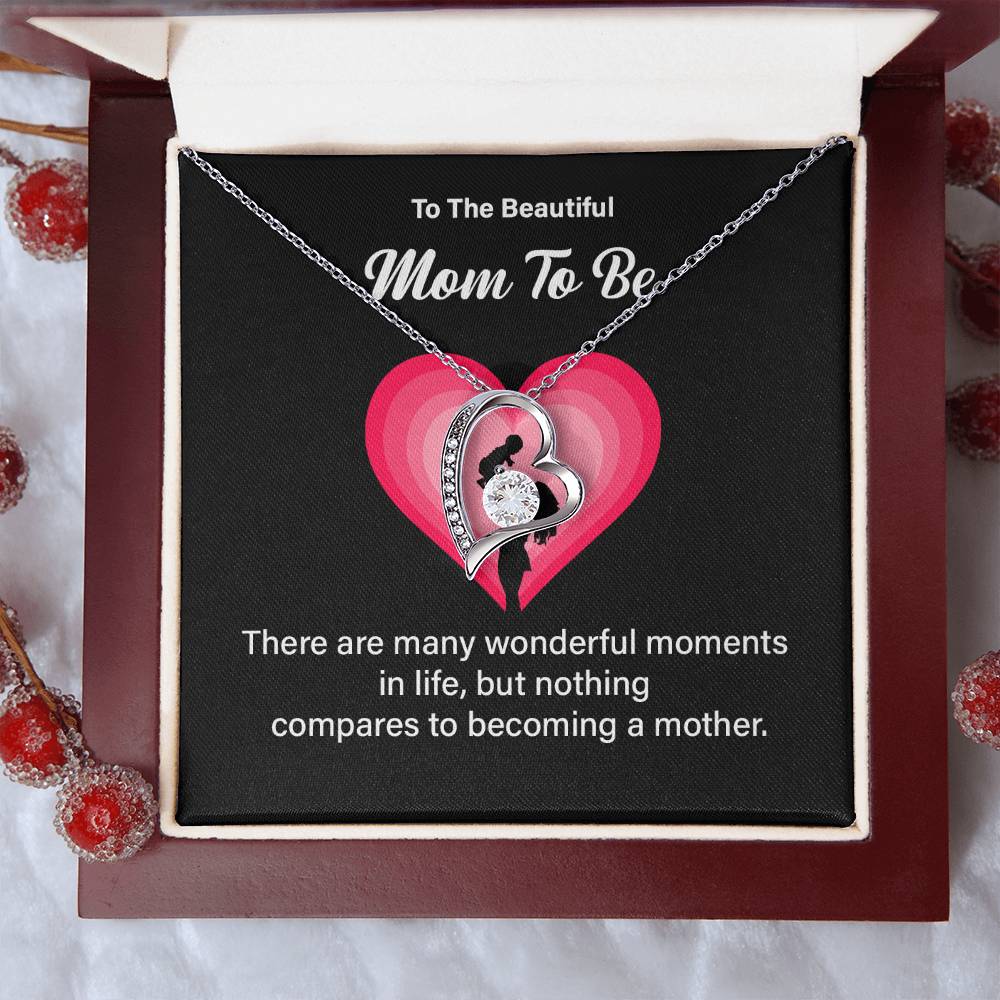 To The Beautiful Mom-to-be, Heartfelt Necklace For Her Elegant Jewelry For A Mom-to-be Thoughtful Necklace For Love And Support Sweet Pendant For A New Mom Elegant Pendant For A Mom’s Heart Thank You Gift For Motherhood Loving Message Necklace For Hope