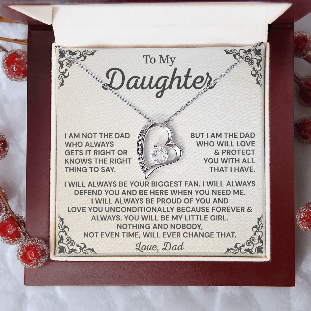 Gift for Daughter from Dad Little Girl Jewelry with Emotional Message Card