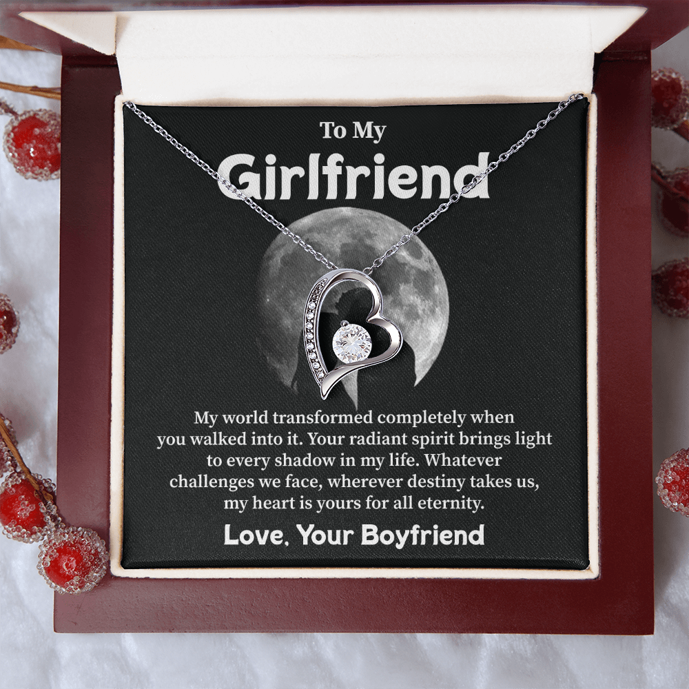To My Girlfriend Necklace Gift with Moon Card