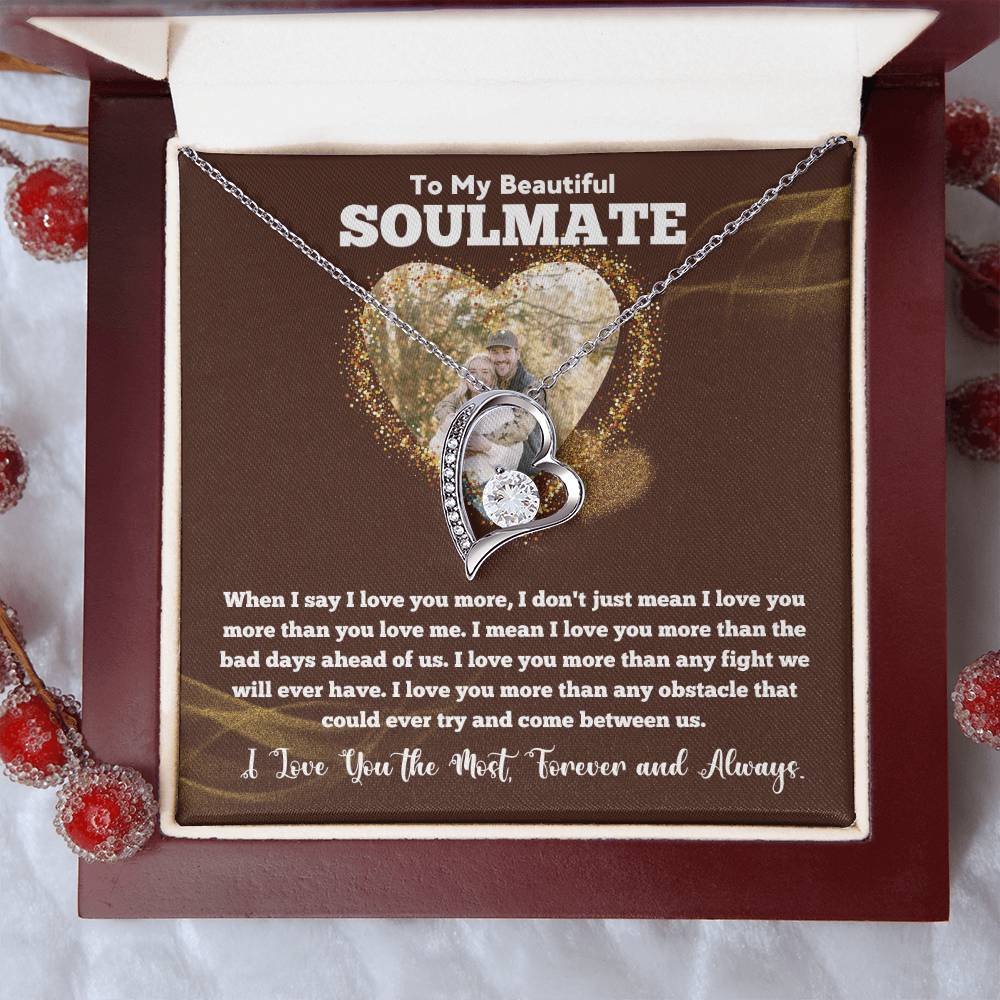 Soulmate Necklace Gift with Love Message