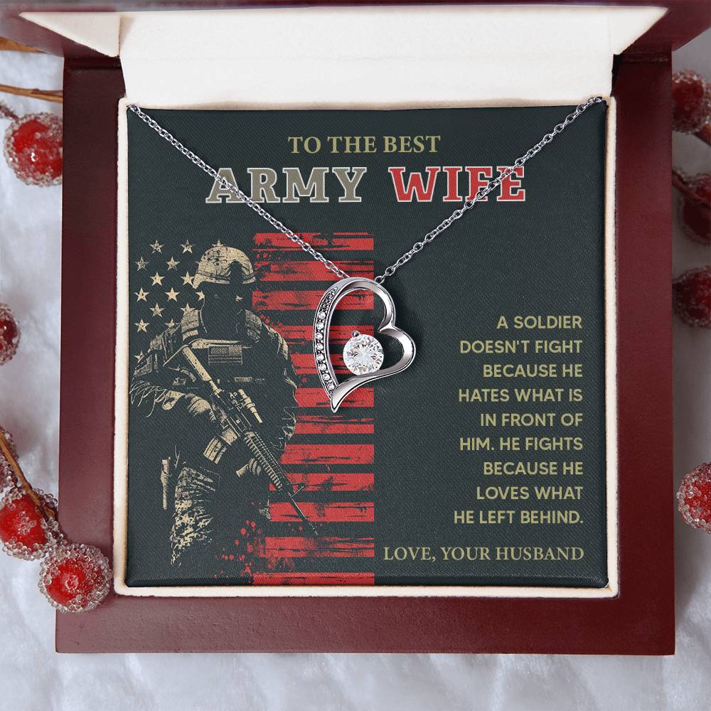 To the Best Army Wife  Best Army Wife Jewelry gift from husband Love and Support Necklace Emotional Support Jewelry Thank You Jewelry for Wives Unique Gift for Military Wives Romantic Gift for Army Wives My Beautiful Wife Jewelry Forever Together Necklace