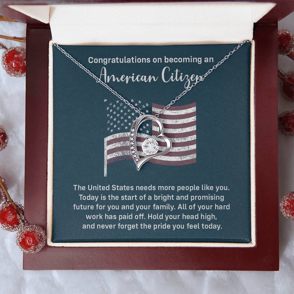 Congratulations Necklace For New American Citizen Necklace For New American Citizen Necklace With Citizenship Message Gift For New American Adventure Necklace For Pursuing Your Dreams Necklace For New Adventure As U.s. Citizen