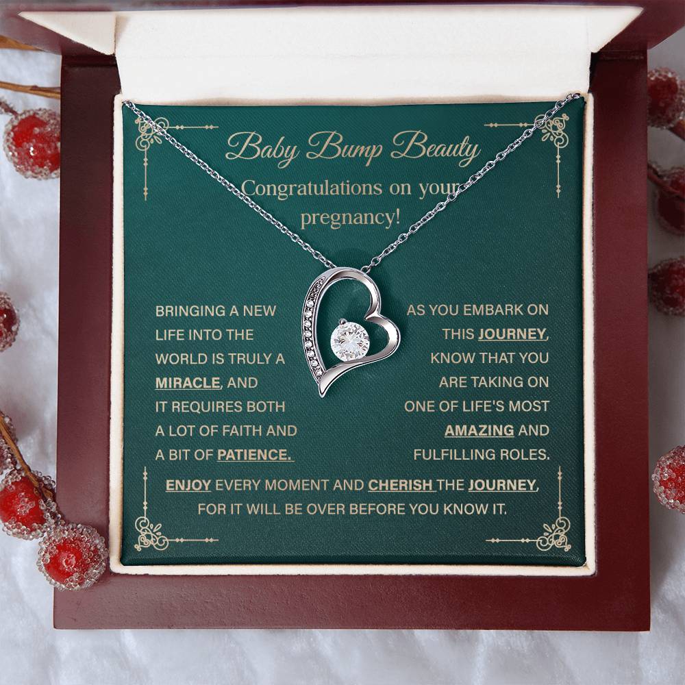 Baby Bump Beauty, Thoughtful Jewelry For Mom-to-be Inspirational Gift Necklace Best Friend Necklace For Pregnant Mom Necklace With Message Sentimental Pregnancy Necklace Best Christmas Necklace Gift Baby Bump Beauty Necklace Gift