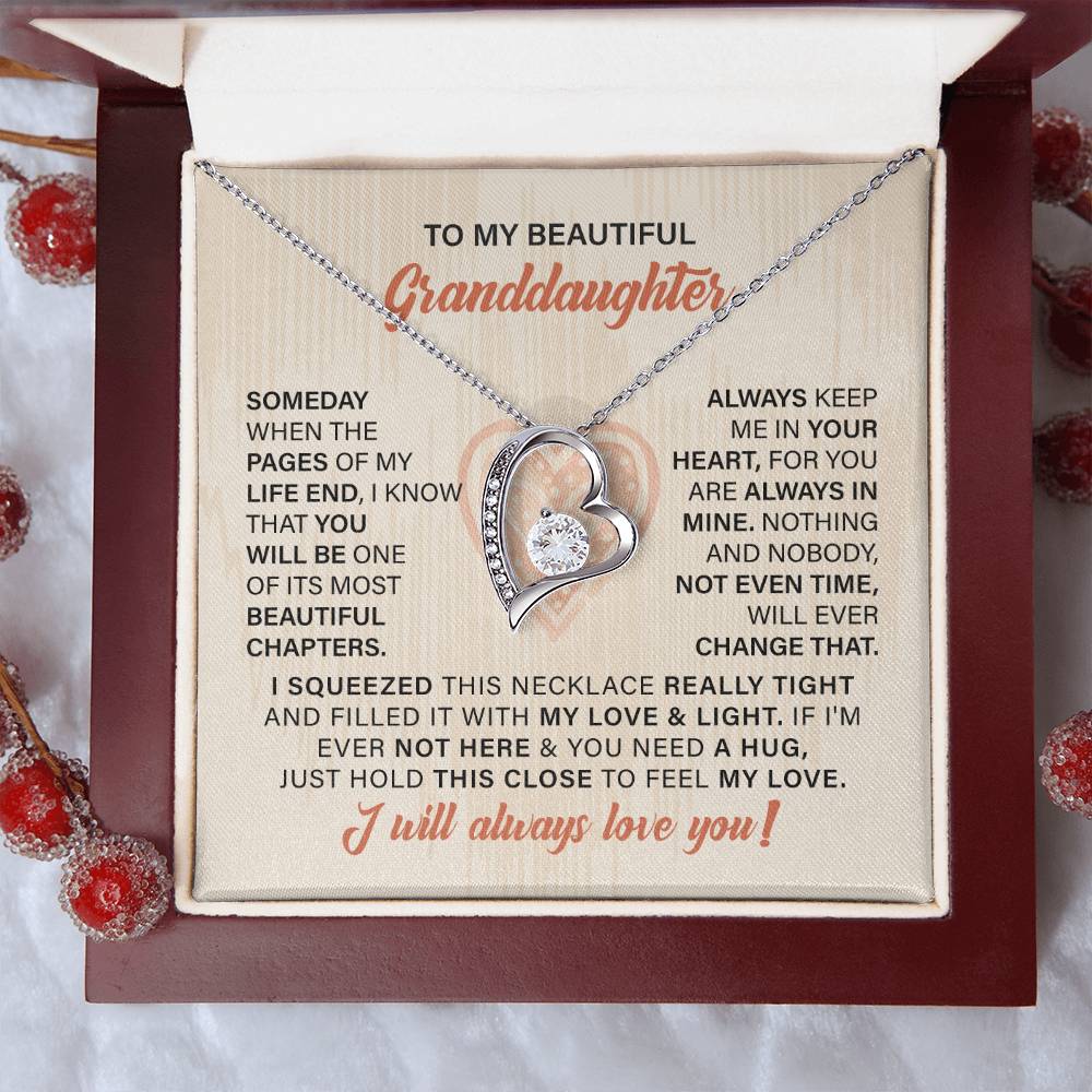 To My Beautiful Granddaughter Necklace, To My Granddaughter Graduation, Birthday, Wedding, Valentines, Christmas Pendant Jewelry, Confirmation Gifts For Granddaughter.