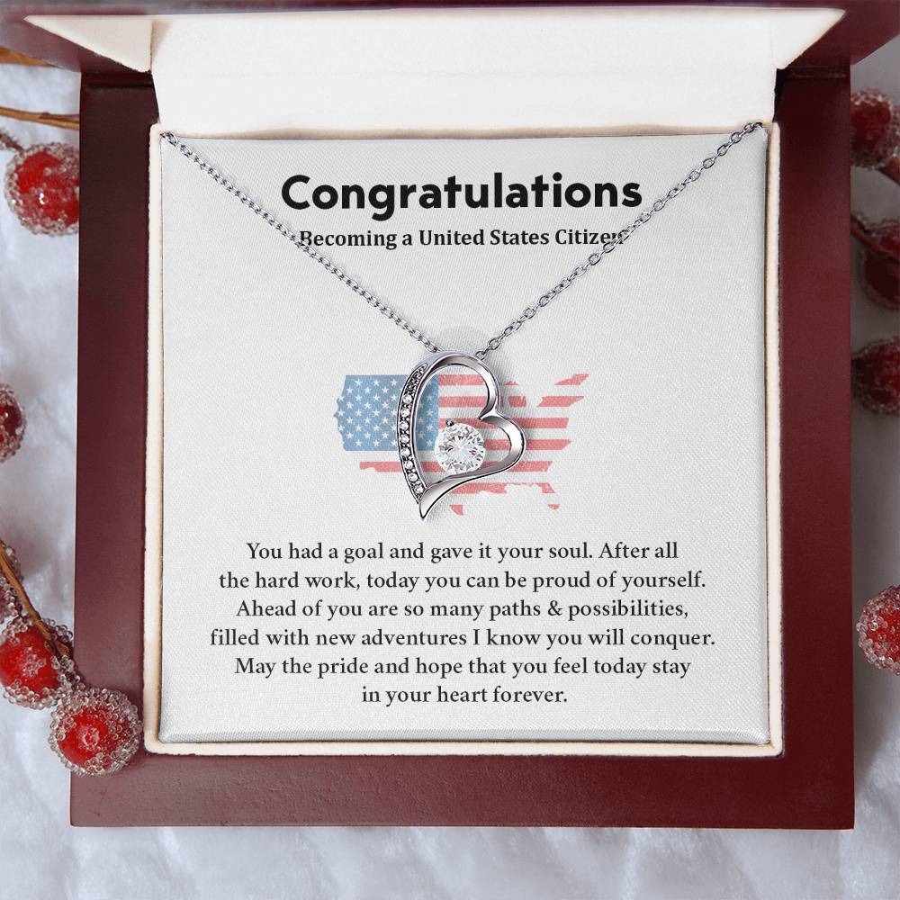 Congratulations Necklace For New U.s. Citizen  Necklace For New U.s. Citizen Gift For U.s. Citizenship Ceremony Necklace For Achieving U.s. Citizenship Jewelry For New U.s. Citizen Gift For U.s. Citizenship Achievement Necklace For U.S Citizenship Journey