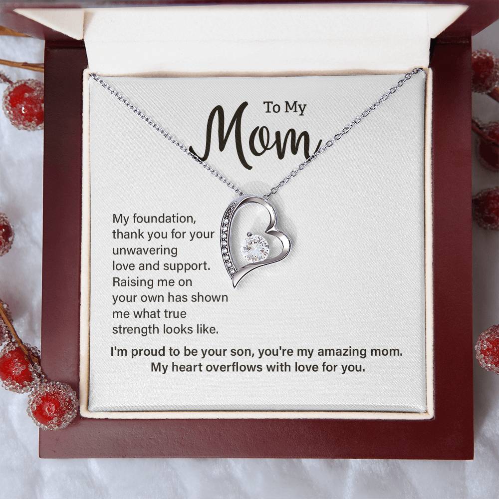 Necklace for Mom from Son – Thank You for Raising Me Alone