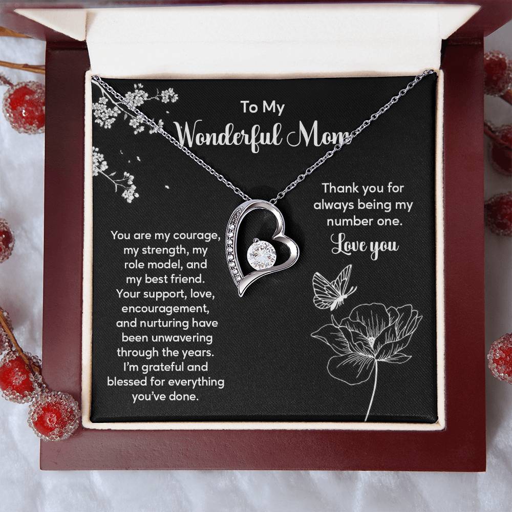 To My Wonderful Mom Elegant Jewelry Thoughtful Necklace For Family Love Sweet Gift For A Best Friend Heartfelt Necklace For Support And Care Sentimental Jewelry Thank You Pendant Beautiful Necklace Loving Gift For A Best Friend Loving Jewelry For Support