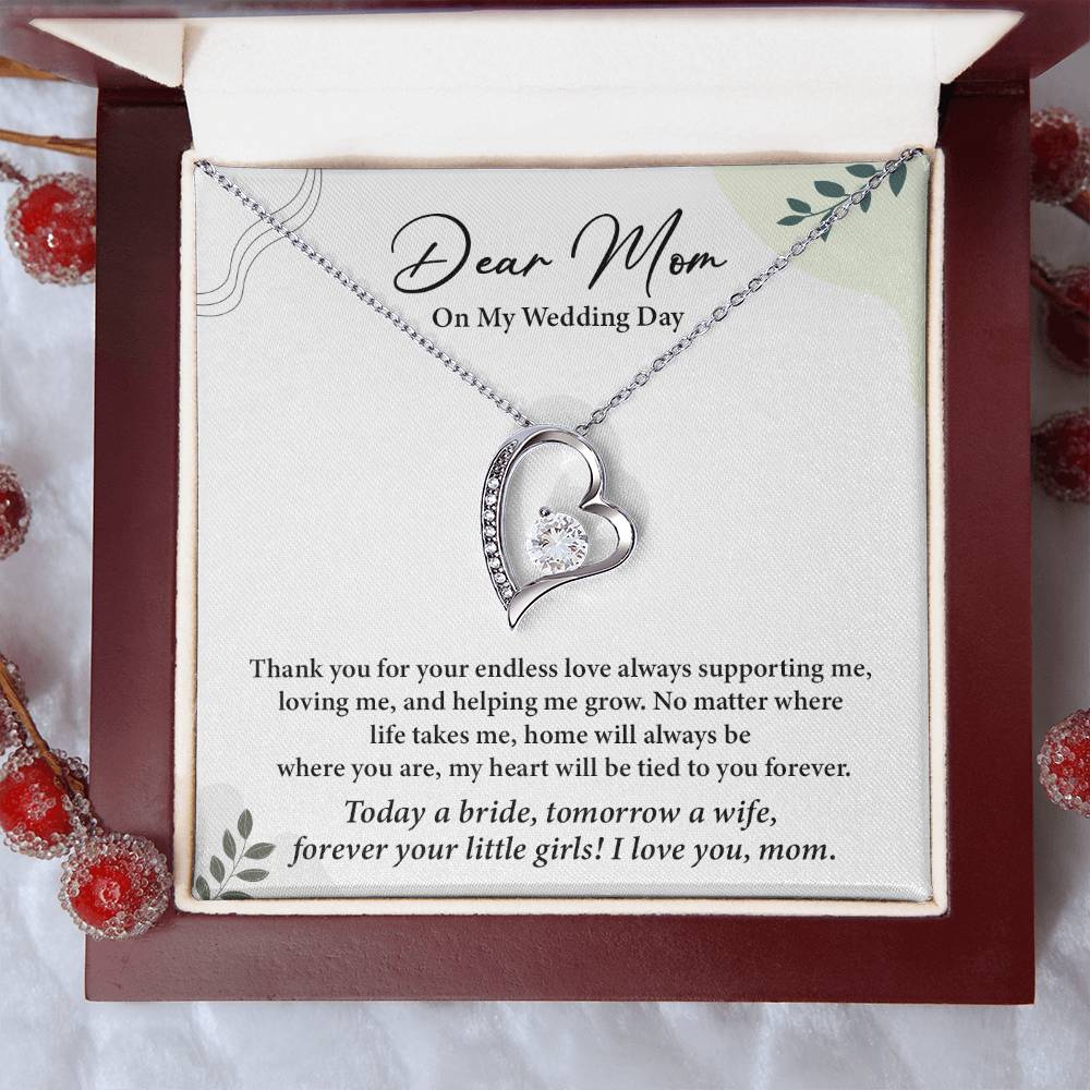 Dear Mom On My Wedding Day Heartfelt Necklace Gift From Daughter Dear Mom On My Wedding Day Mother Wedding Day Gift Sentimental Gift For Mother From Daughter Forever Your Little Girl Wedding Gift Gift For Mom On Daughter’s Wedding Day