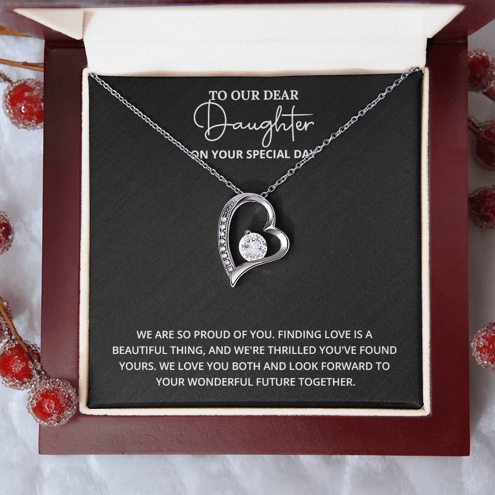 To Our Dear Daughter Daughter Engagement Necklace Engagement Gift For Daughter Sentimental Gift For Daughter’s Engagement Jewelry Gift For Daughter’s Engagement Daughter’s Special Day Necklace Meaningful Gift For Daughter’s Engagement