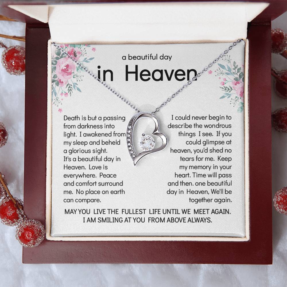 A Beautiful Day In Heaven Necklace – Heartfelt Memorial Jewelry Gift