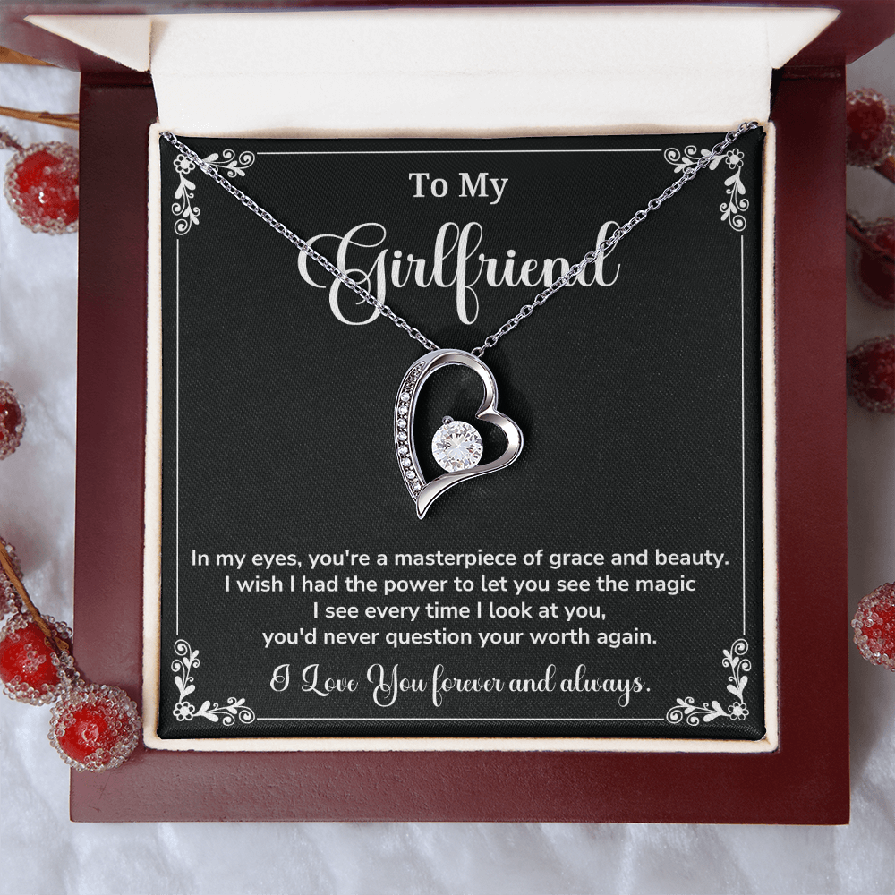 To My Girlfriend Gift With Message Card Elegant Jewelry with LED Box
