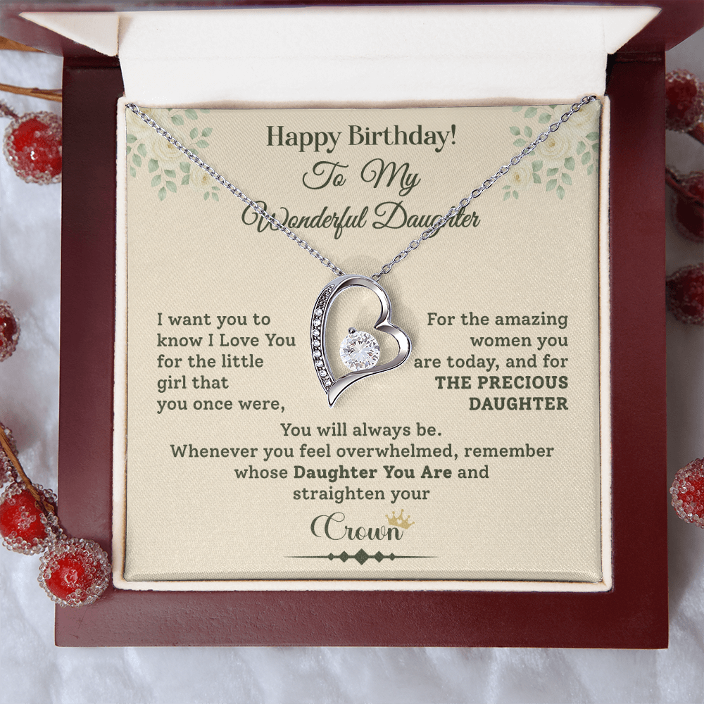 Daughter Birthday Necklace Gift from Dad Message Box