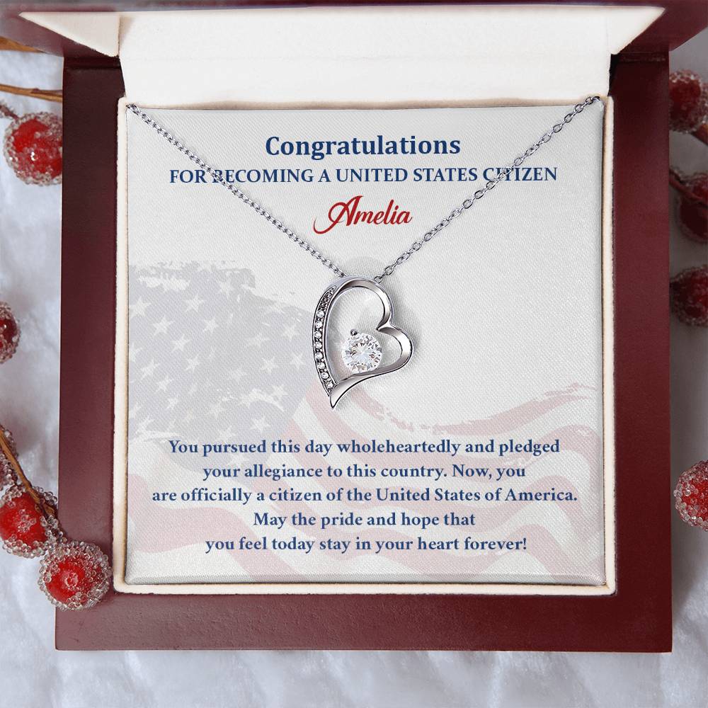 Congratulations Necklace For New U.s. Citizen Amelia Necklace For New U.s. Citizen Pledge Of Allegiance Necklace Gift For New U.s. Patriot U.s. Citizenship Success Necklace Gift For Citizenship Celebration Necklace For Proud New Citizen