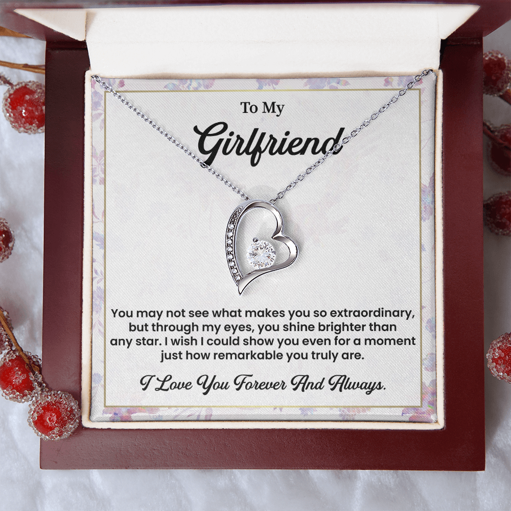 To My Girlfriend Necklace Romantic Jewelry Gift for Her with Note