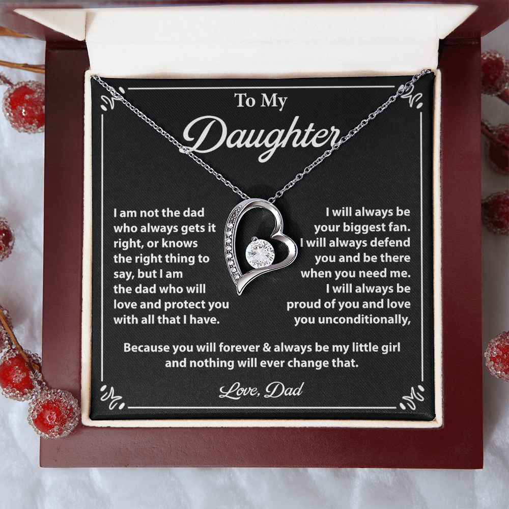 Daughter Necklace Gift from Dad with Message Card