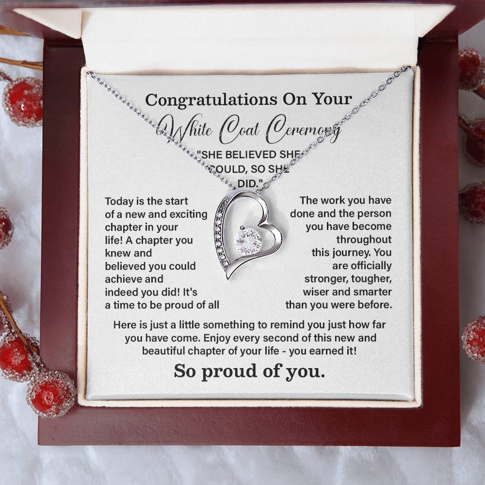 Congratulations On Your White Coat Ceremony New Adventures Necklace Hard Work Pay Off Necklace Enjoy The Journey Necklace Personal Growth Jewelry Daily Inspiration Necklace Heartfelt Message Necklace Congratulation Necklace She Believed She Could Necklace