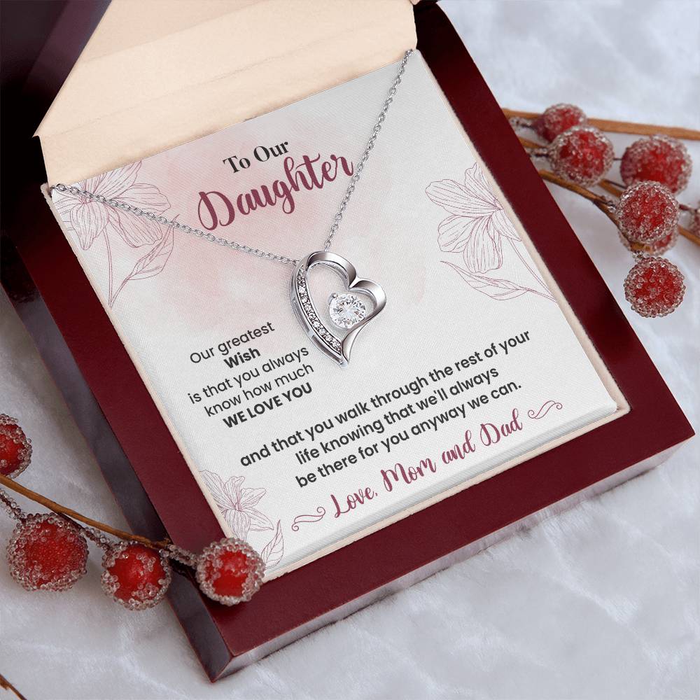 To Our Daughter Heartfelt Jewelry Gift Gift From Your Mom And Dad Caring Gift For Daughter Supportive Daughter Necklace Family Love Jewelry Gift Daughter's Journey Jewelry Best Wishes Jewelry Daughter's Strength Necklace Emotional Support Gift Warm Wishes