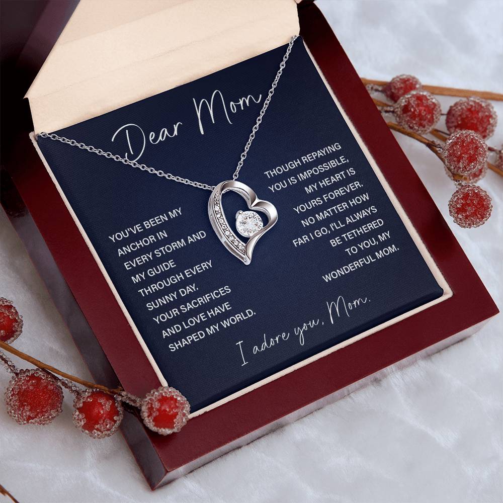 Dear Mom Mom Anchor Necklace Mother’s Love Gift Wedding Necklace Birthday Gift Necklace Guide Necklace Appreciation Pendant Anniversary Mom Gift Christmas Pendant Mom-child Bond Necklace Grandma Love Gift Valentine Necklace Gift