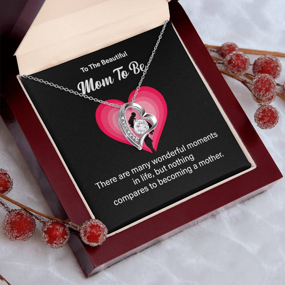 To The Beautiful Mom-to-be, Heartfelt Necklace For Her Elegant Jewelry For A Mom-to-be Thoughtful Necklace For Love And Support Sweet Pendant For A New Mom Elegant Pendant For A Mom’s Heart Thank You Gift For Motherhood Loving Message Necklace For Hope